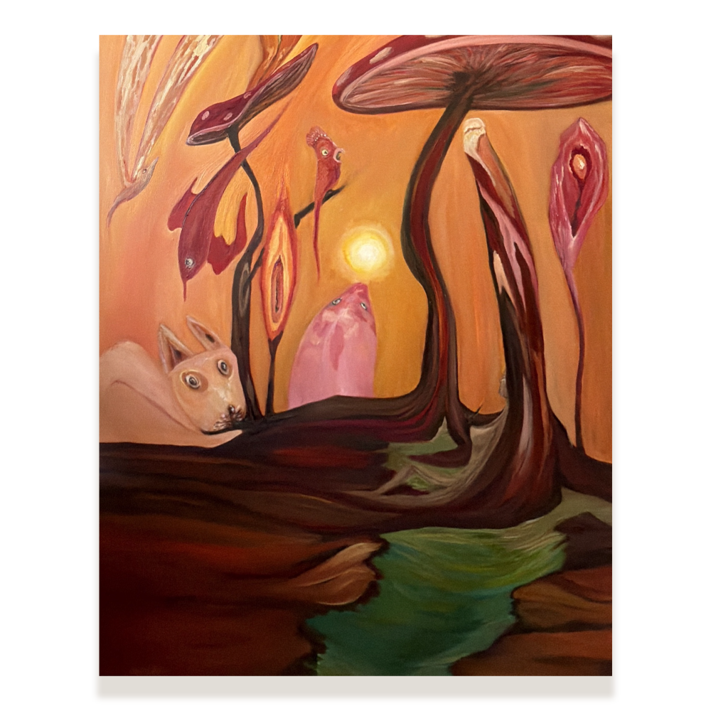 Rabbits Hole - surreal painting